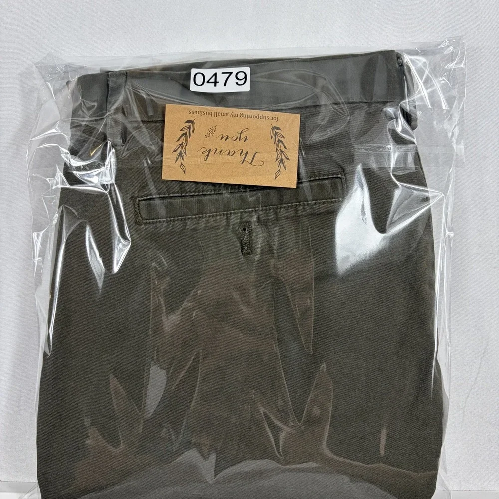 Banana Republic Mason Chino Pants Mens 36x32 Olive Green/Brown Cotton Travel